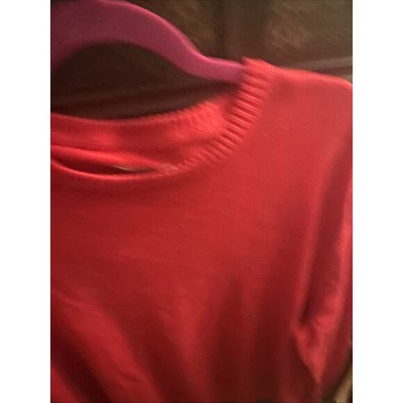 JCP JC Penneys Mens 100% Cotton Sweater Red Combed Crew Neck Long Sleeve Size XL - Picture 4 of 11